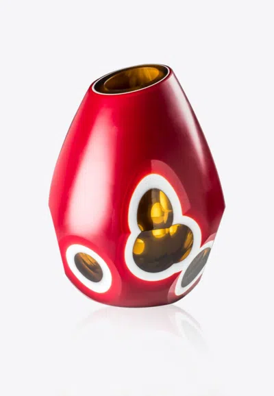 Venini Geodi Vase In Glass In Red