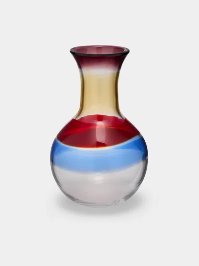 Venini Gio Ponti Fasce Hand-blown Murano Glass Vase (12in/30cm) In Multi