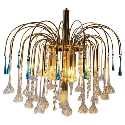 Pre-owned Venini Grace Kelly's Tears Murano Chandelier 1980s In Sand