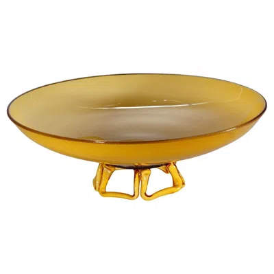 Pre-owned Venini Great Vetro Incamiciato Glass Plate Murano 1930s In Brown