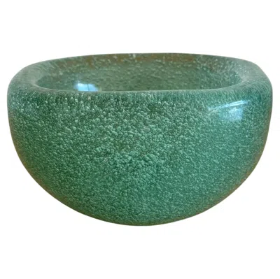 Pre-owned Venini Green  & C., Murano Sommero A Bollicine Bowl By Carlo Scarpa C.1930s