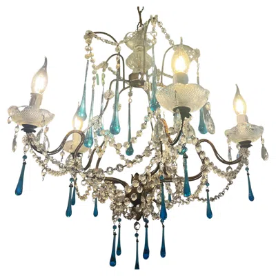 Pre-owned Venini Greta Garbo's Tears Murano Chandelier 1980s In Sand