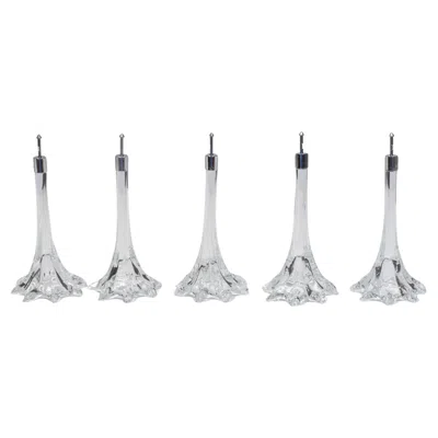 Pre-owned Venini Hand Blown Large Murano Crystal Flowers For  Esprit Crystal Chandelier In Transparent