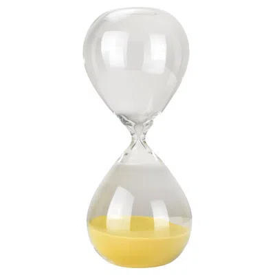 Pre-owned Venini Handmade Murano Clear Studio Art Glass Hourglass In The Style Of  In Gray