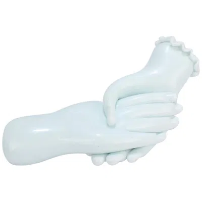 Pre-owned Venini Handshake, A Post-war Lattimo Art Glass Sculpture By Fulvio Bianconi For  In Gray