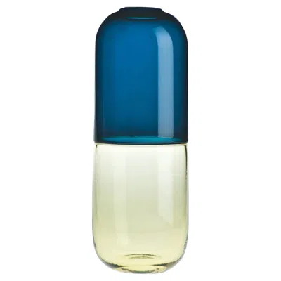 Pre-owned Venini Happy Pills 027.29 Glass Sculpture Horizon & Pagliesco - Fabio Novembre In Blue