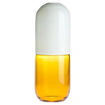 Pre-owned Venini Happy Pills 027.29 Glass Sculpture, Yellow Amber & Milk - Fabio Novembre