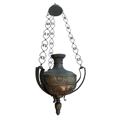 Pre-owned Venini Historic Bronze Lantern From A Monastery. Naples 1800 Circa In Black