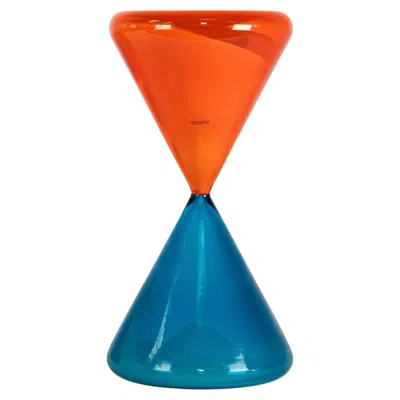 Pre-owned Venini Hourglass Orange/aquamarine Limited Edition Pcs 17/199 Year 2009 In Red