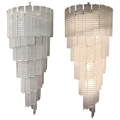 Pre-owned Venini Huge Pair Of Murano Chandelier In Sand