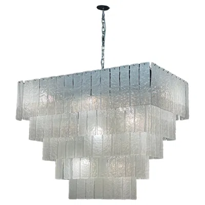 Pre-owned Venini Huge Rectangular Murano Glass Chandelier By , Circa 1980s In Transparent