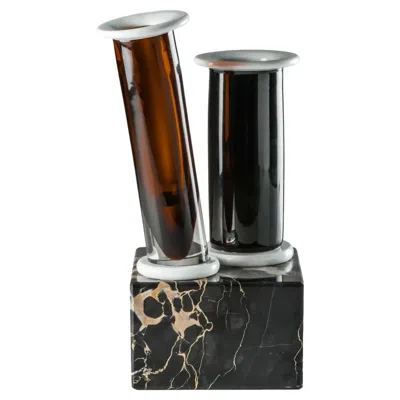 Pre-owned Venini Husband And Wife 015.21 Glass Sculpture - Design Ettore Sottsass - Damiani In Black