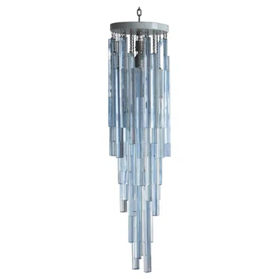 Pre-owned Venini Ice Blue Triedri Murano Glass Chandelier