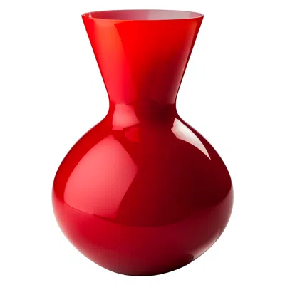 Pre-owned Venini Idria Large Round Glass Vase In Red By