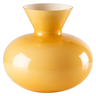 Pre-owned Venini Idria Large Vase In Amber Murano Glass In Brown