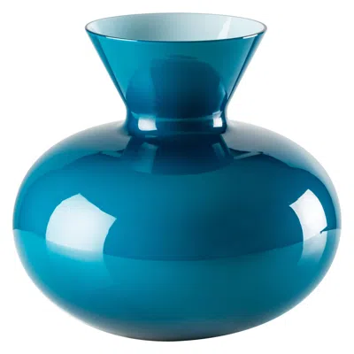 Pre-owned Venini Idria Large Vase In Horizon Milk White Inside Murano Glass