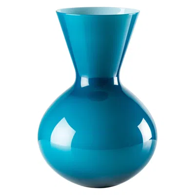 Pre-owned Venini Idria Medium Vase In Horizon Milk White Inside Murano Glass