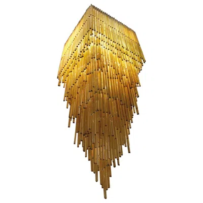 Pre-owned Venini Important Large Chandelier , Model Triedro, Murano, 1960 In Brown