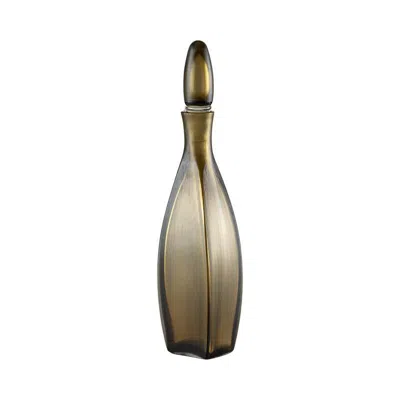 Pre-owned Venini Incise Glass Bottle In Bronze By  In Brown