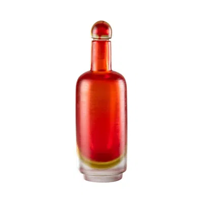 Pre-owned Venini Incise Glass Bottle In Cornelian Orange By