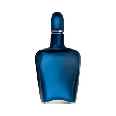 Pre-owned Venini Incise Glass Bottle In Ocean By  In Blue