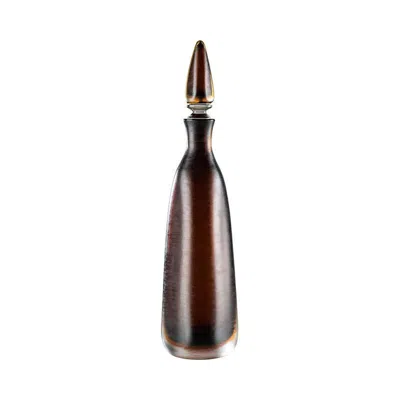 Pre-owned Venini Incise Glass Bottle In Prune By  In Black