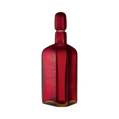 Pre-owned Venini Incise Glass Bottle In Raspberry By  In Red