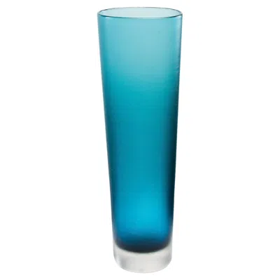 Pre-owned Venini “inciso” – Murano Glass Vase By Paolo  -  Murano Italy In Blue