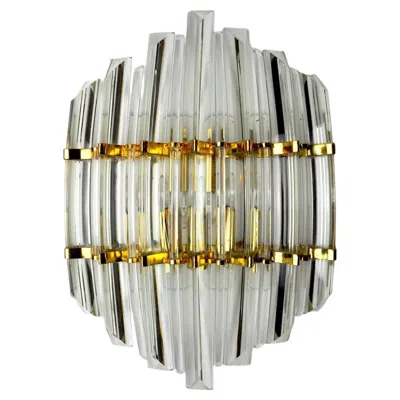 Pre-owned Venini Italian Hollywood Regency Wall Light From , 1970's In Transparent