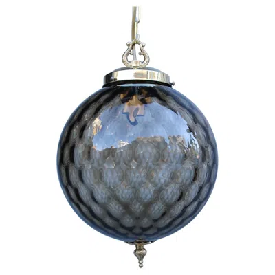 Pre-owned Venini Italian Mid-century Lantern Murano Glass Brass Parts Gold 1950s  Style In Gray