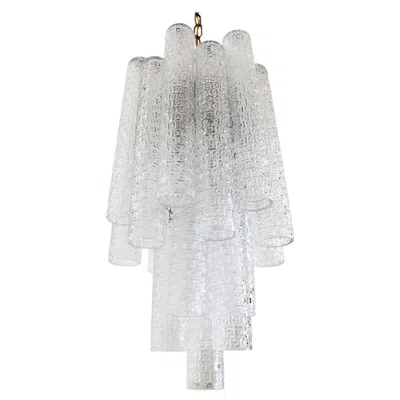 Pre-owned Venini Italian Midcentury Murano Glass Crystal Tube Chandelier By , 1950s In Transparent