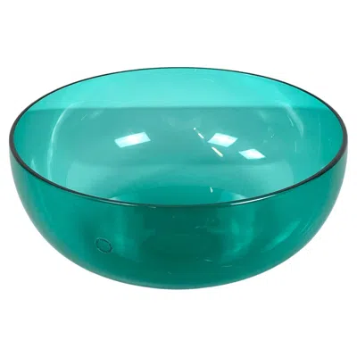 Pre-owned Venini Italian Modern Decorative Bowl In Green Light Blue Murano Glass By  1990s
