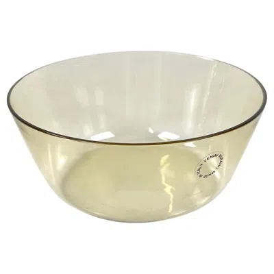 Pre-owned Venini Italian Modern Decorative Bowl In Transparent Yellow Murano Glass By  1990