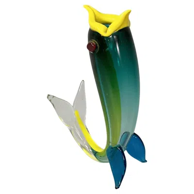 Pre-owned Venini Italian Modern Murano Glass Fish Sculpture By Fulvio Bianconi For , 1990s In Blue