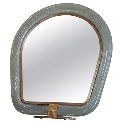 Pre-owned Venini Italian Murano Glass Mirror By Carlo Scarpa For , Circa 1950s. Marked In Gray