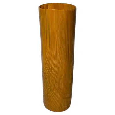 Pre-owned Venini Italian Murano Glass Vase Corteccia Model By  In Brown