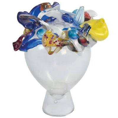 Pre-owned Venini Italian Murano Glass Vase Sogni Infranti Model By Mario Bellini For . In Transparent