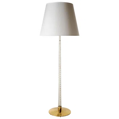 Pre-owned Venini J.t. Kalmar Floor Lamp, Brass  Glass Rod Stand, 1960s, 1 Of 2 Lamps In Transparent