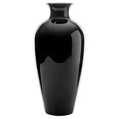 Pre-owned Venini Labuan 706.01 Glossy Black - Glass Vase - Damiani