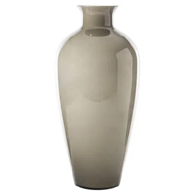 Pre-owned Venini Labuan 706.01 Glossy Taupe - Glass Vase - Damiani In Brown