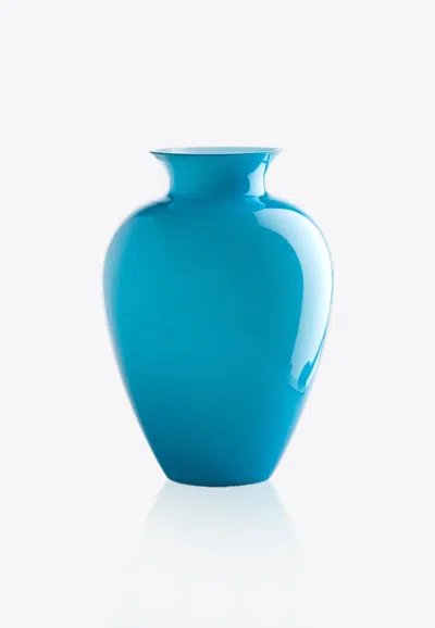 Venini Labuan Glass Vase In Blue
