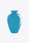 Venini Labuan Glossy Vase In Blue