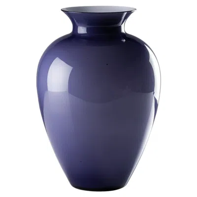 Pre-owned Venini Labuan Small Glass Vase In Indigo By  In Blue