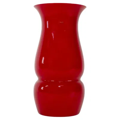 Pre-owned Venini Lady Red Murano Glass Vase, Signed 2016, Handmade In Italy