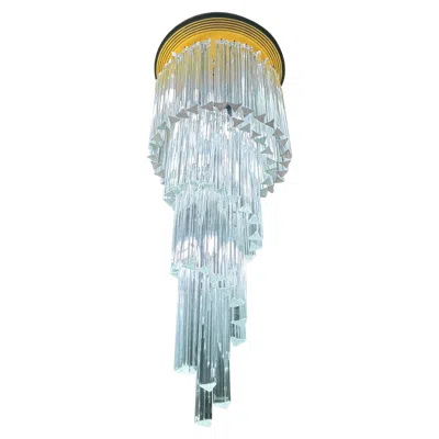 Pre-owned Venini Lampadario A Cascata  Triedri Italia 1970 Murano Art Glass In Transparent
