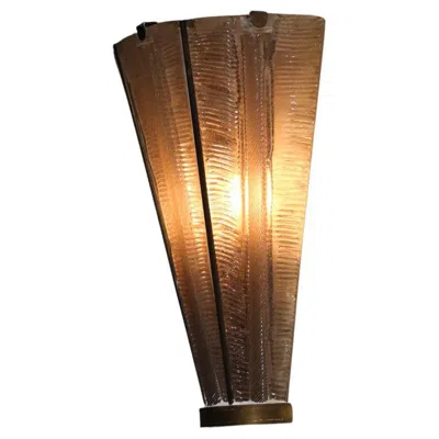 Pre-owned Venini Large Italian  Murano Glass Wall Lamp From The 1930s In Brown
