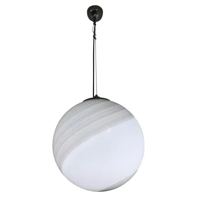 Pre-owned Venini Large Mid-century Modern Sphere Chandelier In Murano Glass By , Circa 1970 In Transparent