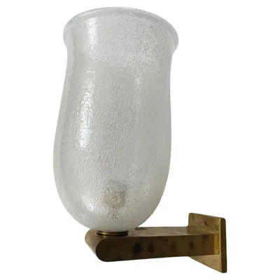 Pre-owned Venini Large Murano Glass Sconces, Art Deco Style, Italy Circa. 1950 In Transparent