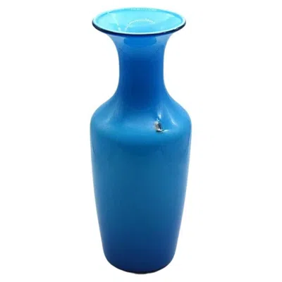 Pre-owned Venini Large Opalino Vase, 1970s In Blue