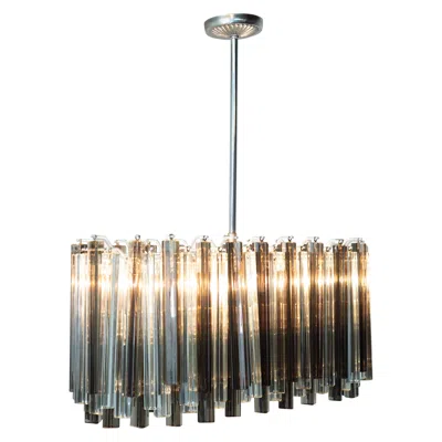 Pre-owned Venini Large Pill-form Leaded Glass Crystal Chandelier By  Or Camer Glass, Italy In Brown